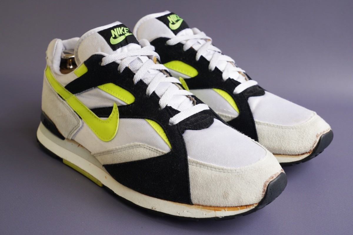 vintage rare Nike Waffle City White Lime 1990 sneakers UK10.5 US11
