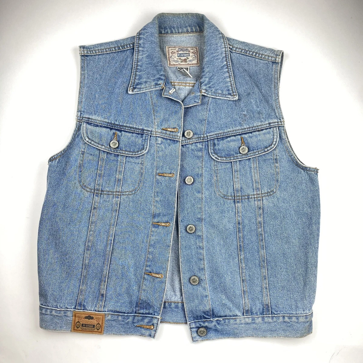 Light blue store jean vest