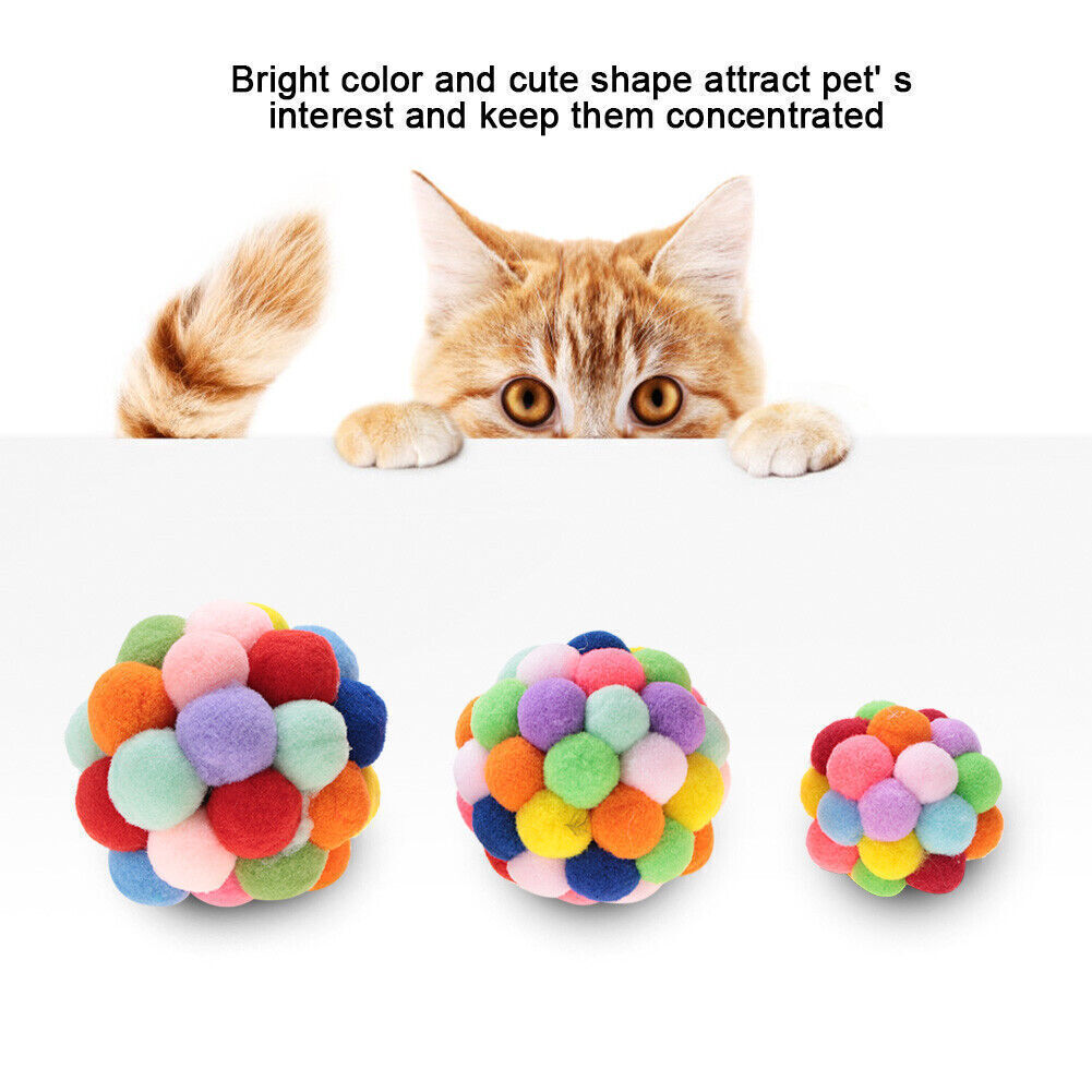 Pet Colorful Plush Toy Playing Ball Dog Puppy Cat Exercise Interactive Training