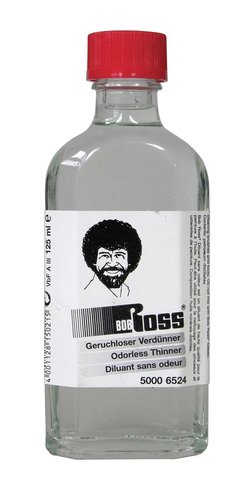 Bob Ross Clear Odourless Thinner 125ml - Artist Paint Brush & Tool Cleaner