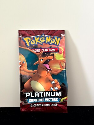 Pokémon Platinum Supreme Victors Empty Booster Pack Charizard Art