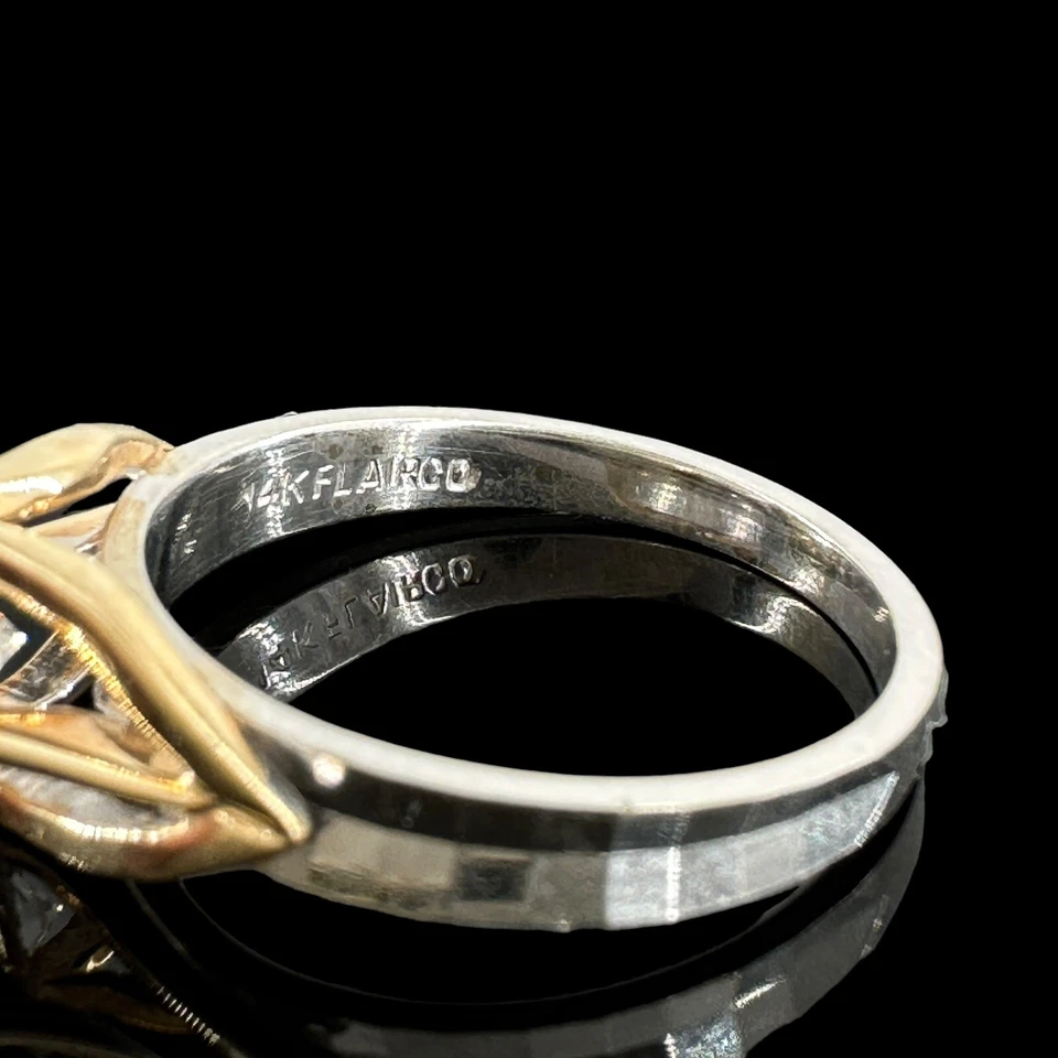 14k gold 1/3ct round brilliant diamond solitaire engagement ring sz 5.75 2.4g - Изображение 4 из 4