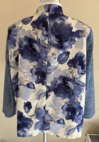 Misook Womens Blazer Floral One Button Lightweight Work Jacket Large NICE - Picture 6 of 18