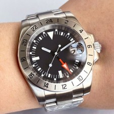 39mm Tandorio Sterile Black Dial NH34A GMT Sapphire Glass Automatic Mens Watch