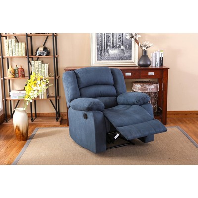 Recliner Chair With Hardwood Frame Blue Microfiber Lazy