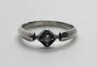 Vintage Women's Silver Ring with One Stone 925 USSR Hammer and Sickle