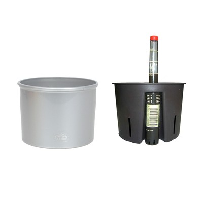 Set3 Kunststoff Hydro Blumentopf Corona silber+Kulturtopf+Wasserstandsanzeiger