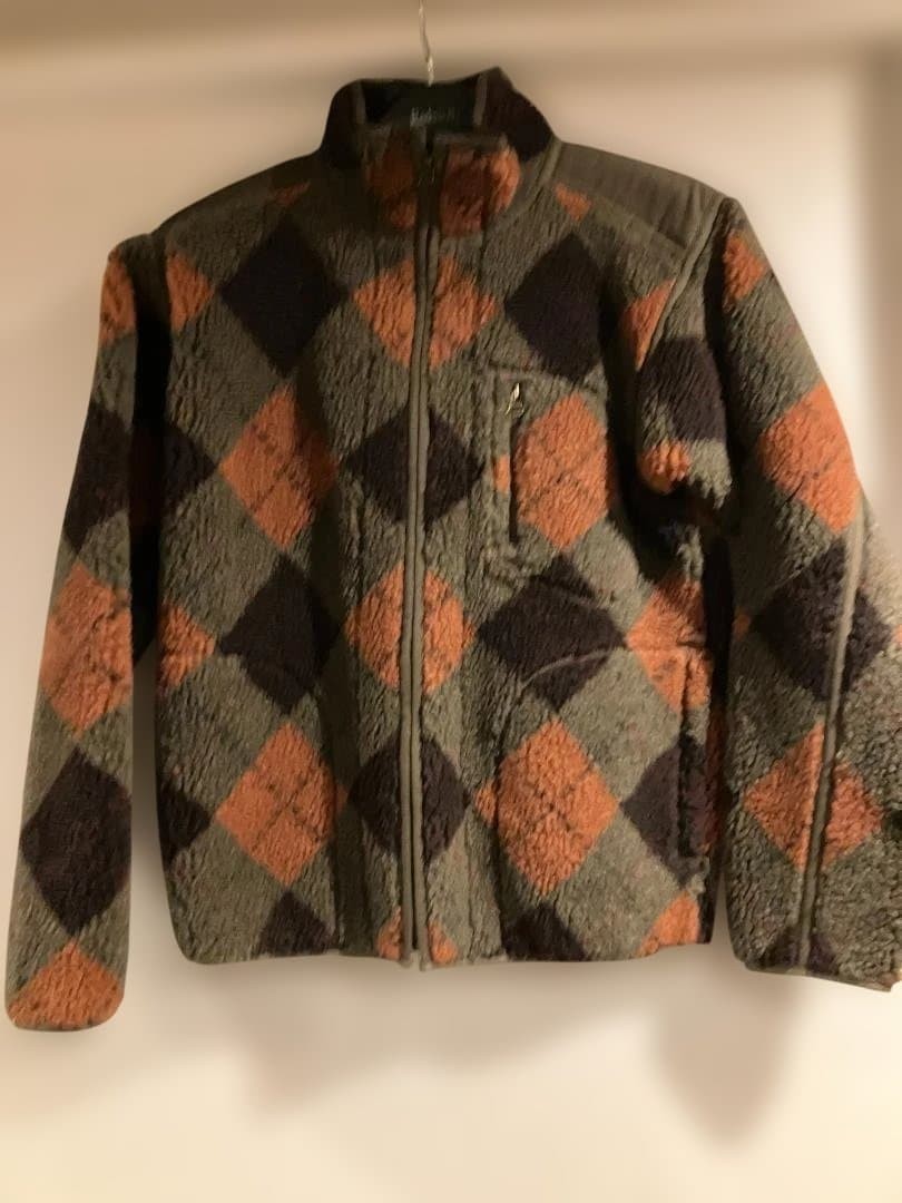 RRL Ralph Lauren Diamond Check Fleece Jacket Orange×Green Size S Pre-owned