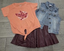 American Girl Tenney Grant GIRL'S SIZE Shirt Vest Skirt Set Size 7 M READ