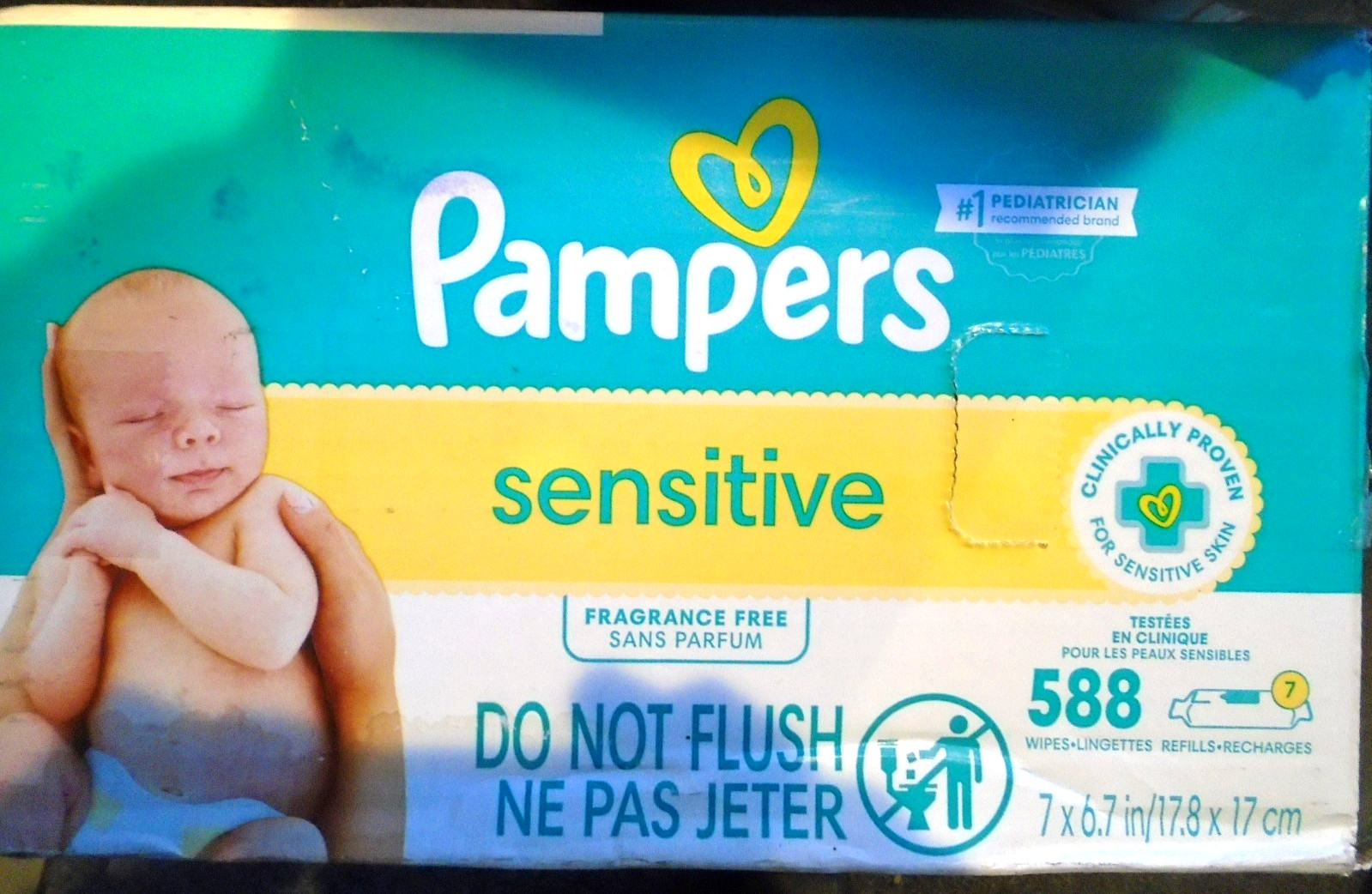 Pampers Sensitive Baby Wipes Fragrance Free 7 refills 588 Wi