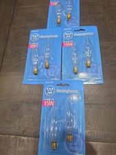 New 8ct Westinghouse 15 W Decorative Flame Tip Light Bulb 03773 New