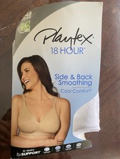 NIB PLAYTEX 18 HOUR SIDE /BACK SMOOTHING 38DD WHITE COOL COMFORT WIRE FREE BRA