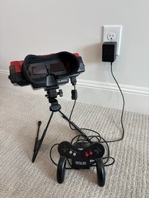 Nintendo Virtual Boy Bundle Case Red Alarm Mario&rsquo;s Tennis Right Display Out