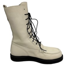 The Row Patty Lace-Up Combat Boots In  Leather Women White Size 37