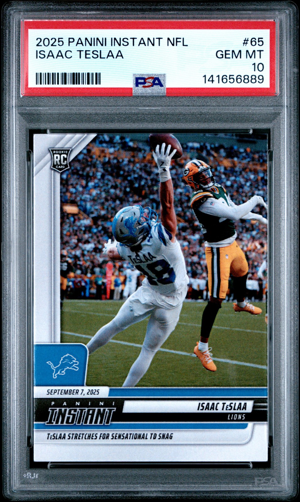 Isaac TeSlaa Panini Instant NFL #65 Base