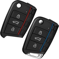 Car Key Case Key Case Compatible with VW Golf 7 Key Case Cover 3 Buttons Car ...