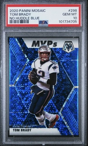 2020 Mosaic TOM BRADY BLUE #/75 No Huddle PSA 10