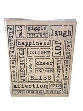 Stampin' Up "Word by Word" Wood Mounted Rubber Stamp Sentiment Collage