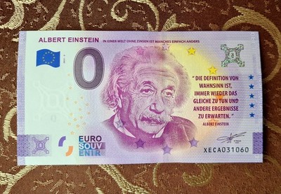 XECA 2021-3 Albert Einstein In einer Welt ohne Zinsen ... 0 Euro Schein Souvenir