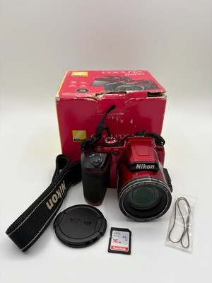 Nikon Coolpix B500 16.0MP Digital Camera Red w/40x Zoom Bundle READ