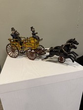 Kenton Cast Iron Horse Drawn Toy Happys Patrol Wagon Comical Movement 1915