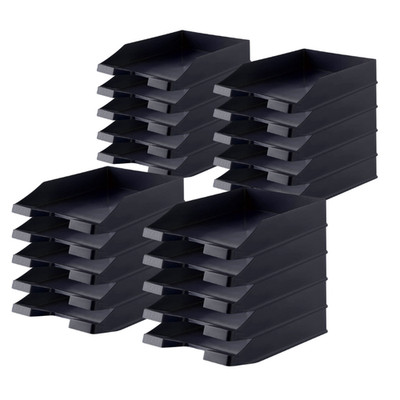 20x Ablagekorb HAN Klassik Briefkorb Briefablage Ablage A4 Briefkörbe schwarz