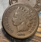1873 Open 3 Indian Cent Nice Original Good CHRC