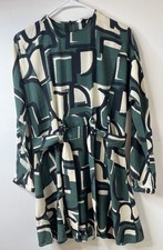 Zara Mini Dress Size M Long Sleeve Viscose Multicolor Women Casual
