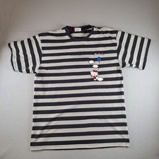 Sanrio X Hypland Hello Kitty Top XXL Gray-Black Stripe Embroidered Tee T-Shirt
