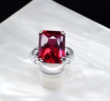 10 Ct Certified Natural Blood Red Ruby 925 Sterling Silver Ring   All Sizes