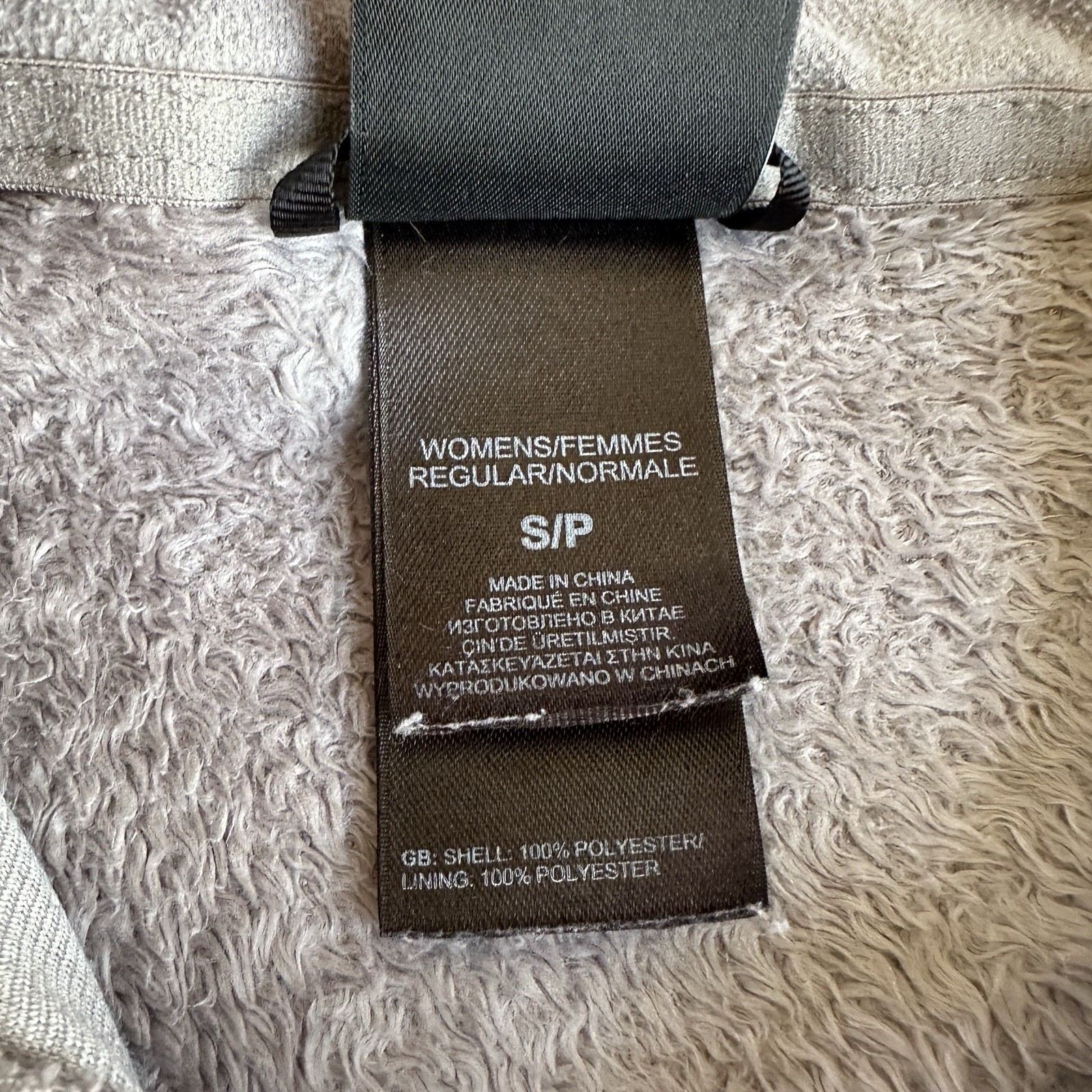 The North Face Osito 2 Jacket Small Gray Fuzzy High Pile Fleece Full Zip Womens 