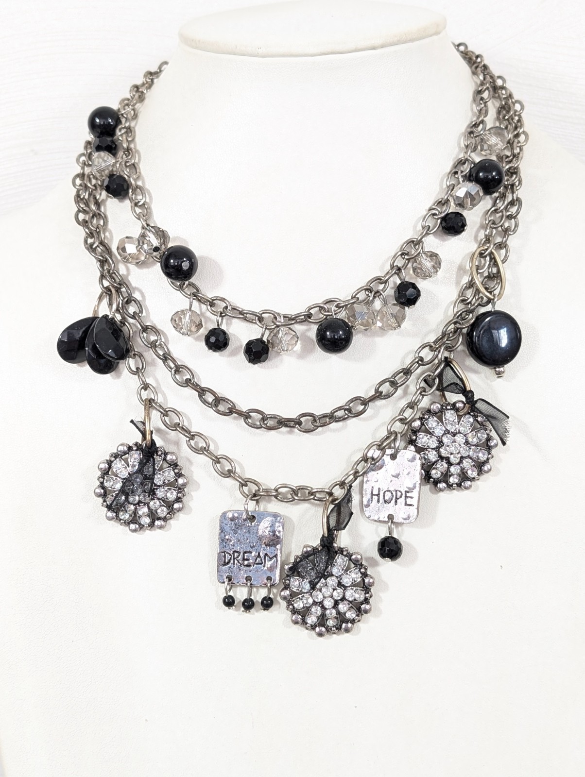 Plunder Design Layered Charm Statement Necklace S… - image 1