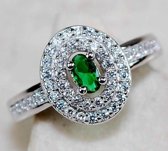 2CT Heat Treated Green Tourmaline Topaz 925 Sterling Silver Ring Sz 8 G1-1