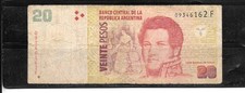 ARGENTINA #355b 2003  20 peso  VG USED  CURRENCY BANKNOTE PAPER MONEY NOTE