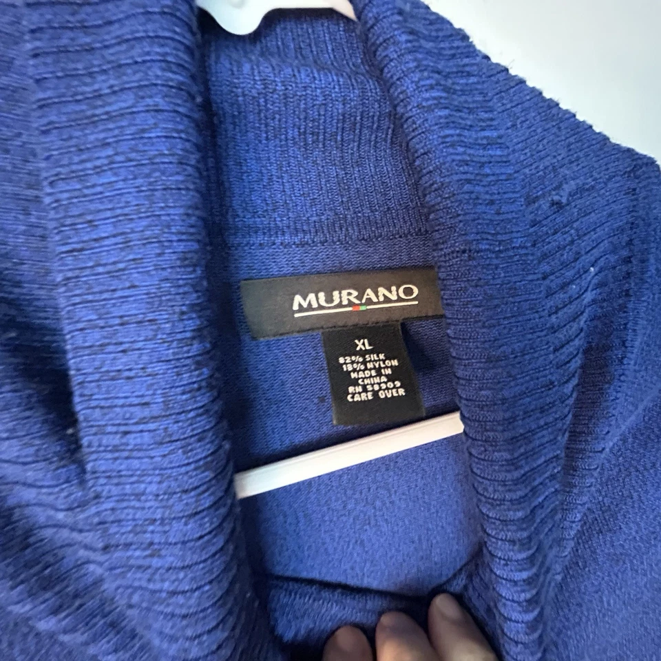 MURANO Blue Silk Turtleneck Sweater Men XL - Image 2 of 4