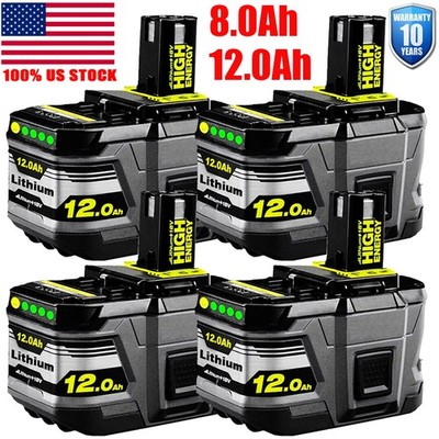 4 PACK 18V 12.0AH For Ryobi One Plus P108 18 Volt Lithium High Capacity Battery