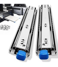 20" Locking Drawer Slides 250LB Heavy Duty Ball Bearing Full Extension With Lock