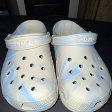 Crocs Classic Marbled Clog White Oxygen Blue Unisex Mens 7 women s 9