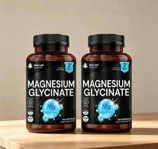 2PC Magnesium Glycinate Supplement 120 Capsules High Strength 1040 mg for Adults 0.11 per thousand milligrams