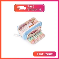 Sooez Big Capacity Pencil Case, Extra Large Pencil Pouch with Zipper Pocket, Wid