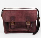 Zatchels 00172244 Genuine Leather Messenger Satchel Laptop Bag Burgundy
