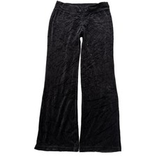 Juicy Couture Women's True Black Velour Flared Track Pant Loungewear Y2K Size M
