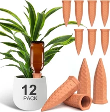 Plant Self Watering Stakes 12 Pack Terracotta Watering Spikes for Indoor Outdoor