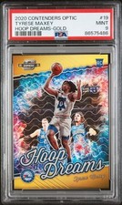 2020-21 Contenders Optic Tyrese Maxey Hoop Dreams RC Gold #/10 PSA 9
