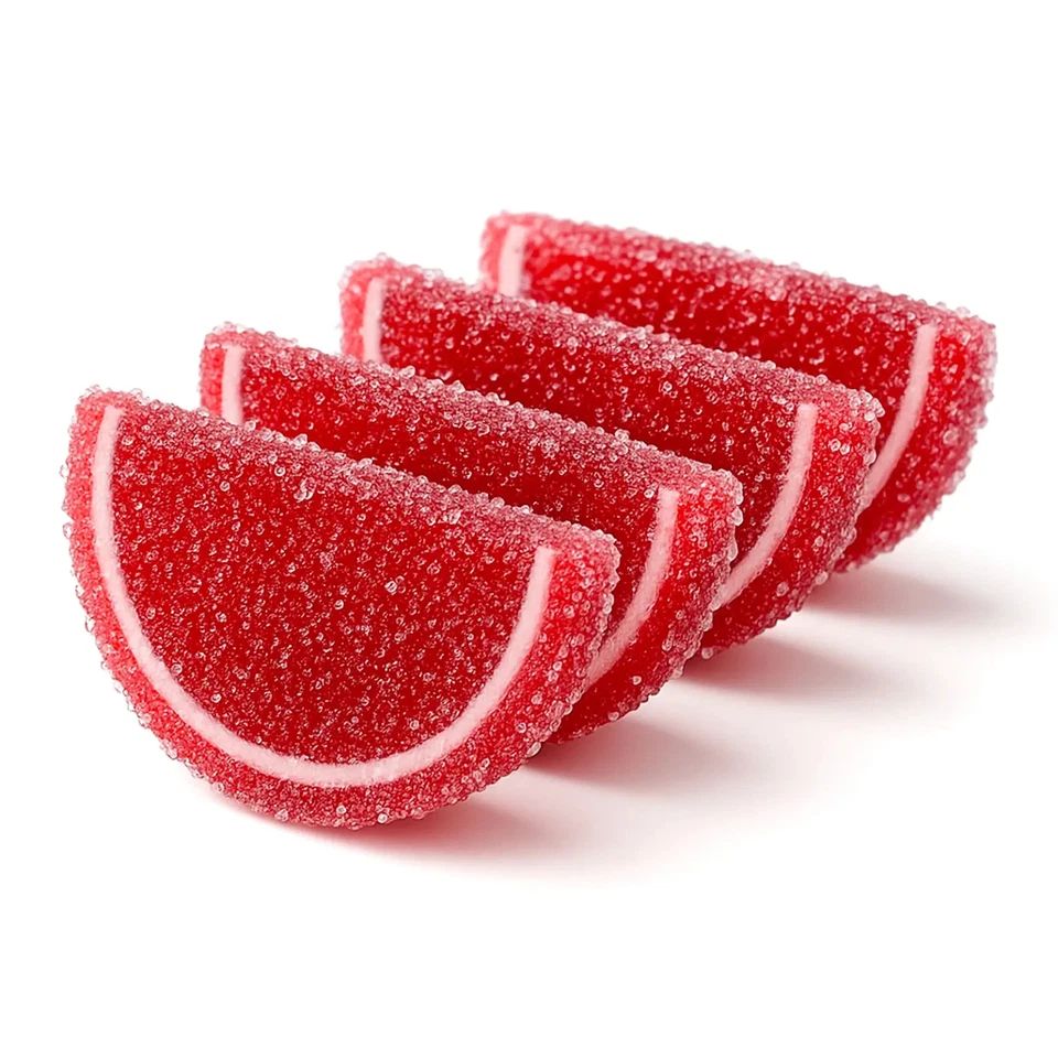 Rebanadas de fruta de gelatina de frambuesa roja - Rebanadas de fruta masticables - por NY Candy - ENVÍO GRATUITO Foto 2 de 4