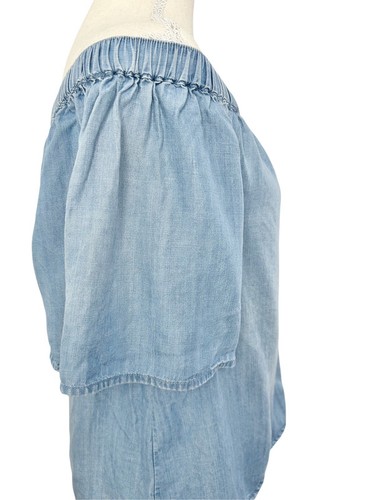 JEANSWEST Women's Denim Off the Shoulder Elasticated Half Sleeve Top Size 12 - Picture 5 of 8