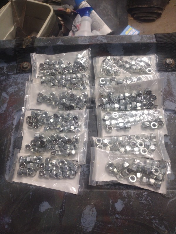 300 1/4"- 20  Nylon Insert Hex Lock Nuts