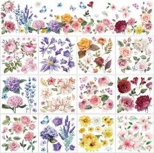 BBTO 12 Sheets Rub on Transfers for Crafts and Furniture Small, Multicolor 