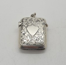 Sterling Silver Vesta Case Match Holder William Thorneywork Chester 1902