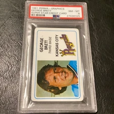 1981 Perma-Graphics George Brett Super Star Credit Cards PSA 8 NM-MT Royals HOF